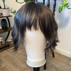 Brunette wig with beach waves