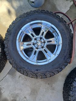 20” Chrome Rims 6 Lug BF Goodrich Tires AT KO2