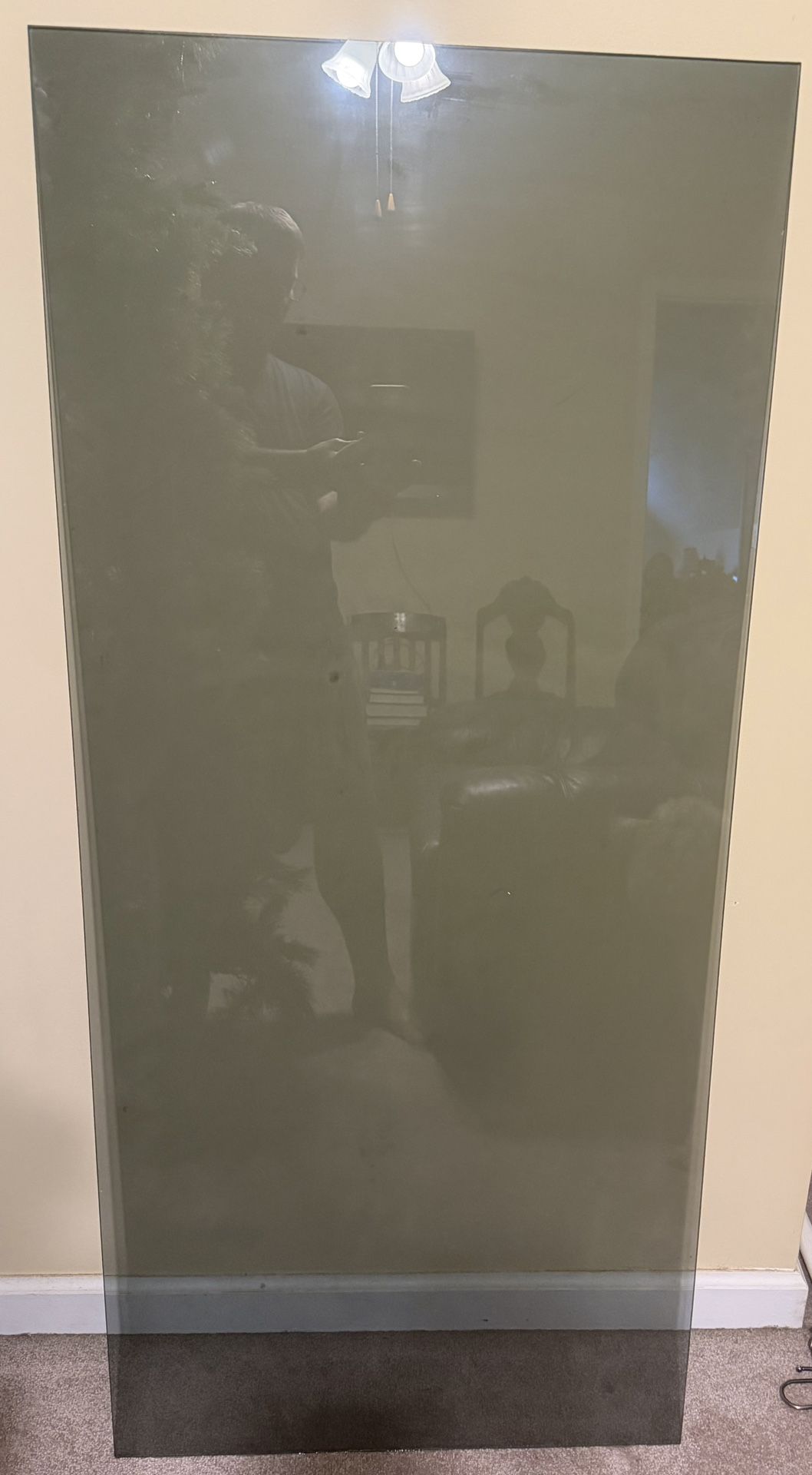 54-1/2 X 24-1/2” X 1/4” Tinted Glass Desktop