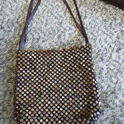 The Sak Purse Beaded Wooden Boho Shoulder Bag 