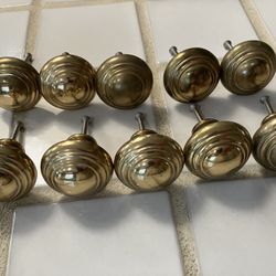 10 Large Solid Brass Drawer/Cupboard Knobs
