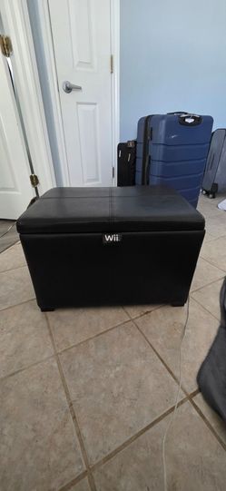 Dark brown storage ottoman