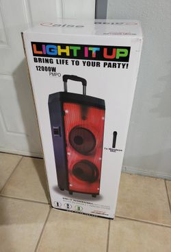NEW! Karaoke Party Speaker 12000 Watts, Blutooth, LED Lights