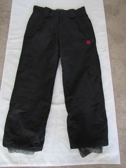 Boys Youth 6/7 Black Snowboard Ski Pants, Turbine