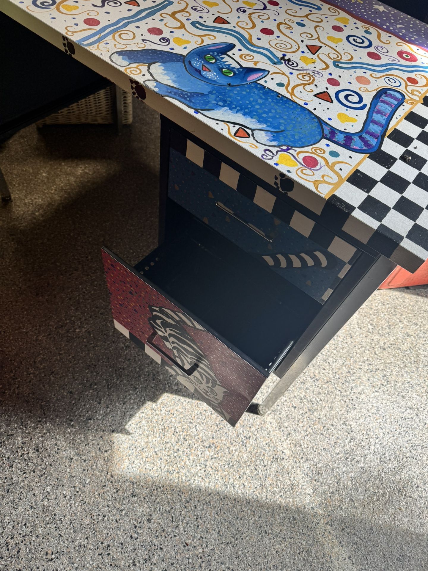 Desk and Filing Cabinet - free