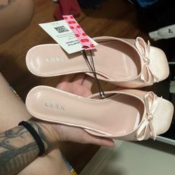 Pink Bow Heels