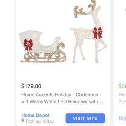 Christmas Reindeer And Sleigh 