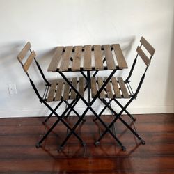 Bristo Seat TÄRNÖ Table+2 chairs,  black/light brown stained