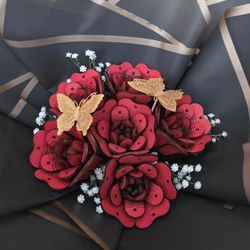Red Roses Laser Cut Basswood 