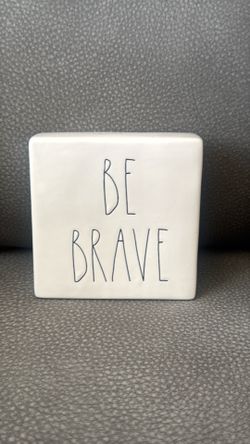 Rae Dunn Be Brave Work Hard Ceramic Double Sided Sign Decoration