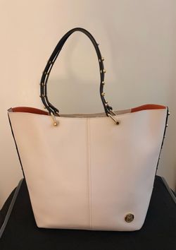 Vince Camuto Evie Ivory & Black Tote Bag