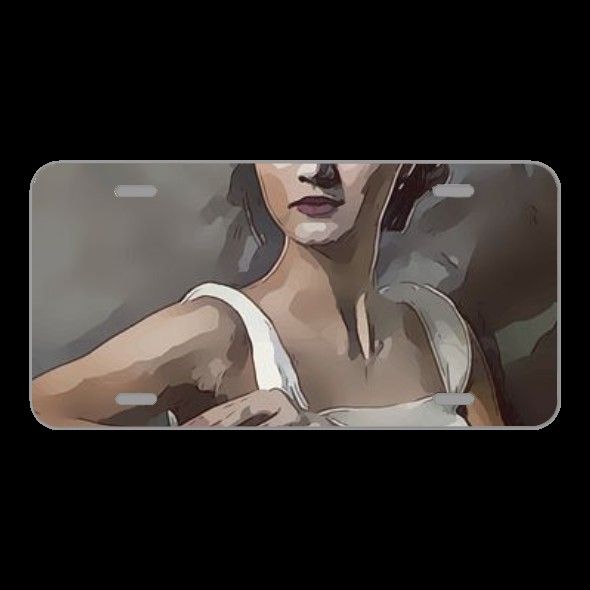 License Plate Novelty Car Front Woman Female Pose Portrait Elegant