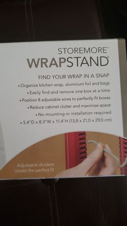 Wrap stand holds 8 boxes Great For Cabinet Storage 