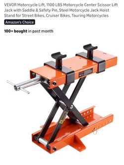 VEVOR Motorcycle Lift, 1100 LBS Motorcycle Center Scissor Lift Jack with Saddle & Safety Pin, Steel Motorcycle Jack Hoist Stand for Street Bikes, Crui