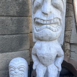 Large Cement tiki with son