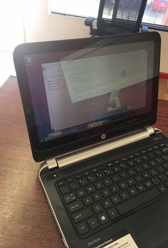 Hp laptop the CPU 1.00 GHZ RAM 4.00 GB HDD 500 GB WINDOWS 10 pro used but everything on it