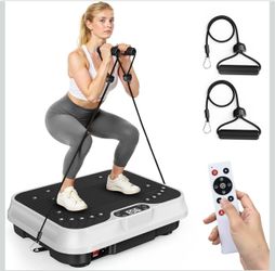 Bigzzia Vibration Plate Exercise Machine for Weight Loss – 100-Speed Platform with Remote & Resistance Bands, 450 lbs Capacity – Quiet Full Body Worko