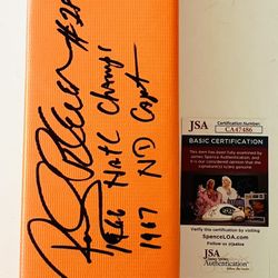 ROCKY BLEIER SIGNED NOTRE DAME FIGHTING IRISH TOUCHDOWN PYLON +2 INSC JSA COA!