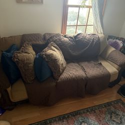 Large Sofa With Pillows And Shams