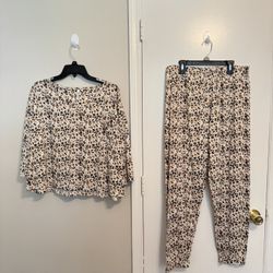 Animal print pajamas set 2X