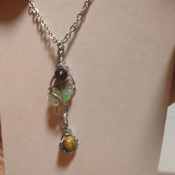 opal moonstone tiger eye necklace 