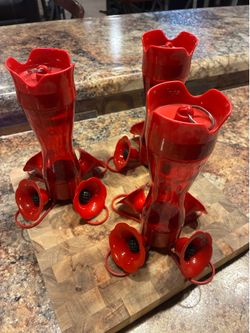 Glass Hummingbird Feeders (Set of 3)