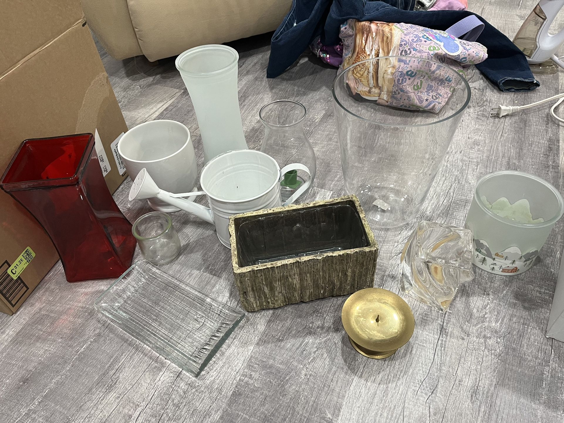 Assorted Vases And Candle Holders