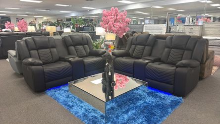 LAST ONE MUST GO NOW‼️Black Power Reclining Sofa&Loveseat $1699