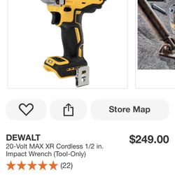 Dewalt XR 20v Max Mid Range Impact Wrench With Hog Ring Anvil Tool Only 