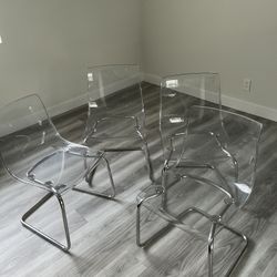 4 plexi chairs 70' design 