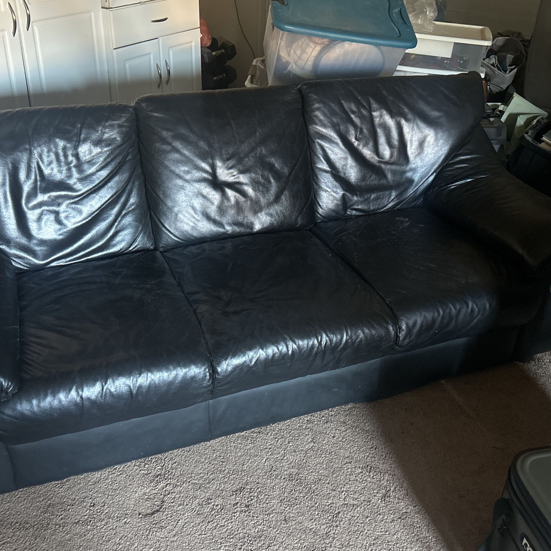 Used Black Leather Couch