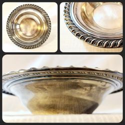 Wm Rogers 6.5" Round Bowl Rope Edge Serving Dish Silverplated Holloware Bon Bon
