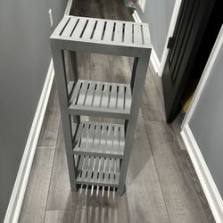 4-Tier Grey Multifunctional Storage Rack, narrow 10x 31 1/2