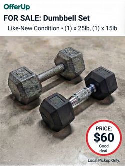 Dumbbell Set Bundle (15s & 25s) - Great Condition!