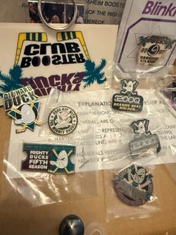 Mighty Ducks booster collectibles/pins