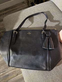 Kate Spade New York Black Leather Tote Bag