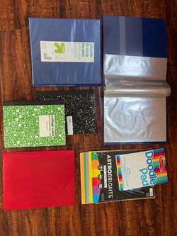 Notebooks, D-ring binders, composition notebooks