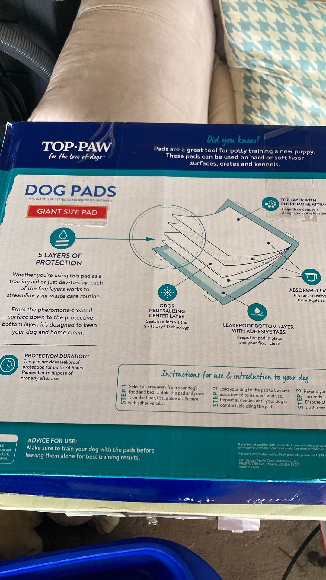 Top paw dog pads extra large 50 count holds 14 cups absorbent