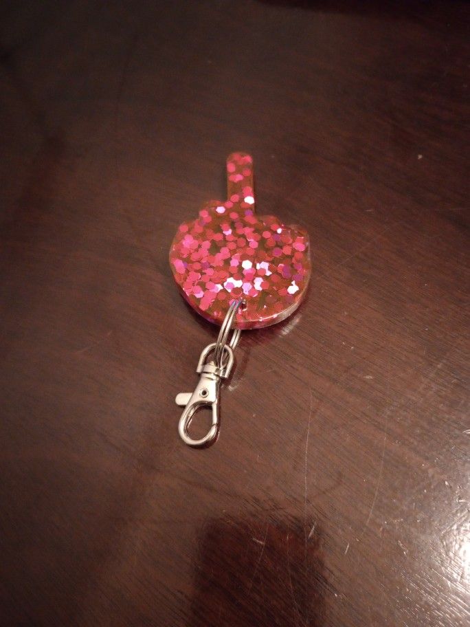 Hand Crafted Resin Middle Finger Key Chain