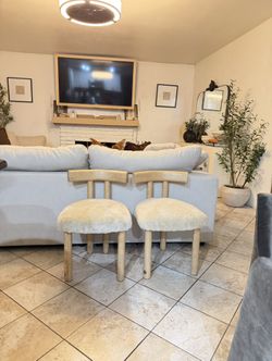 CB2 Perle Shearling Dining /Accent Chairs (Set Of 2)$400