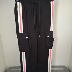 Forever 21 Twill Striped Cargo Joggers Size S