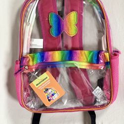 NEW Clear with Rainbow trim Kids Backpack