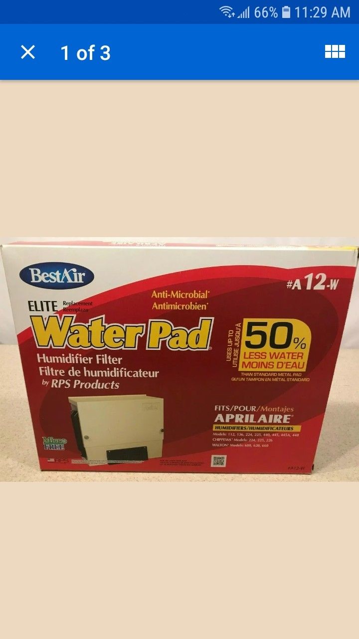 BRAND NEW BOX OF 11 BestAir A12-W Replacement Water Pad