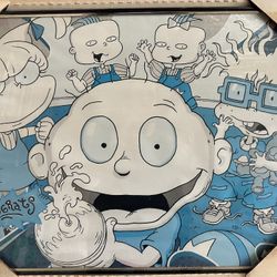 Vintage Rugrats Wall Picture With Black Frame 