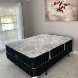 New Queen Mattress And Box Spring 2pc Bed Frame Is Not Included 