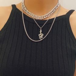 3Pcs Gorgeous Serpentine Charm Necklace 