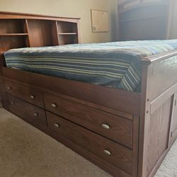 Full Size Captain's Bed And Desk
