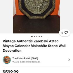 Vintage Authentic zerabski  Astec Mayan Calendar 