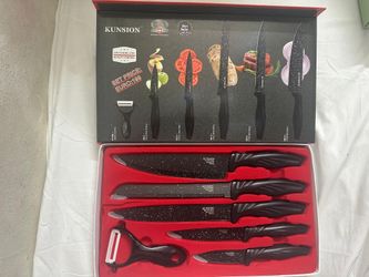 Kunsion 6-Piece Non-Stick Knife Set with Peeler