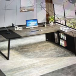 Executive Desk 70.8 With 55 Inch File Cabinet 